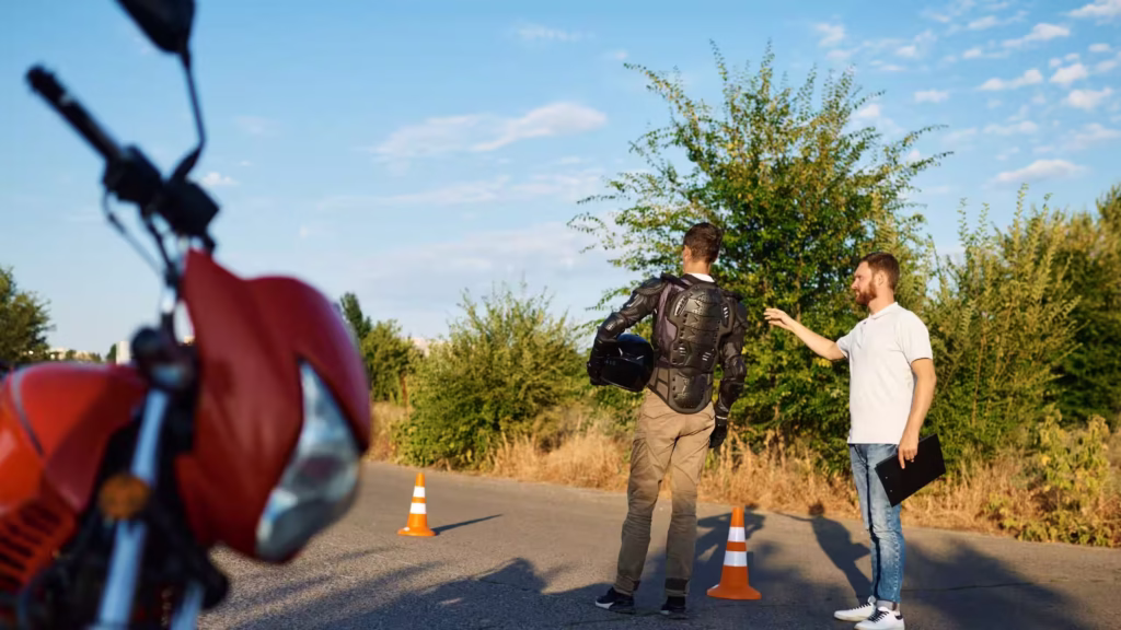 Prueba de manejo para sacar el carnet de moto en Rosario, Argentina
